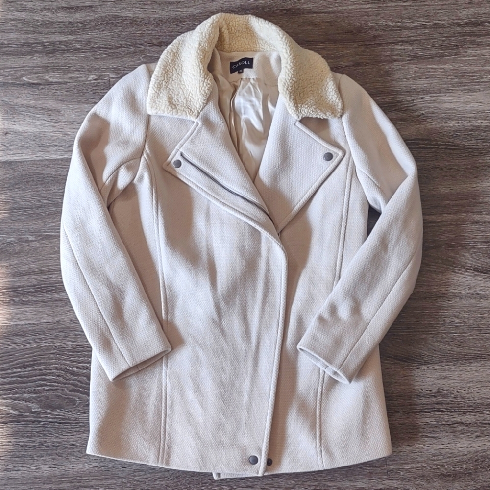 Zip-Up Wool Coat